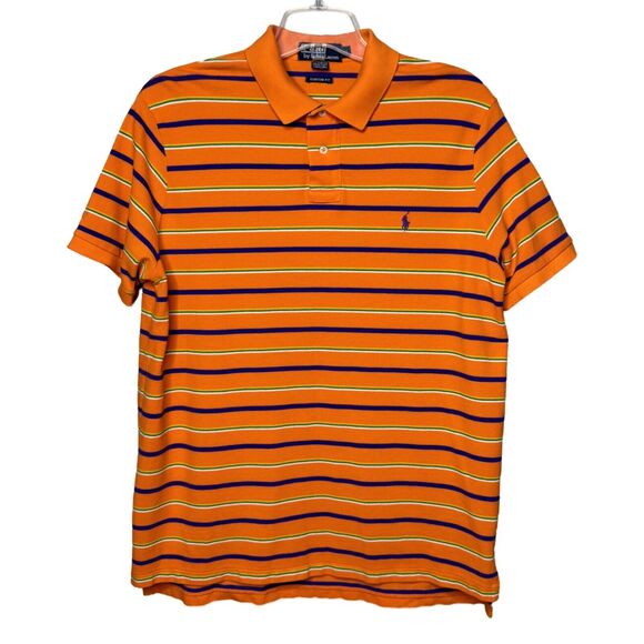 Polo Ralph Lauren Other - Polo Ralph Lauren Shirt Mens XL Orange Navy Stripe Polo Embroidered‎ Pony Logo